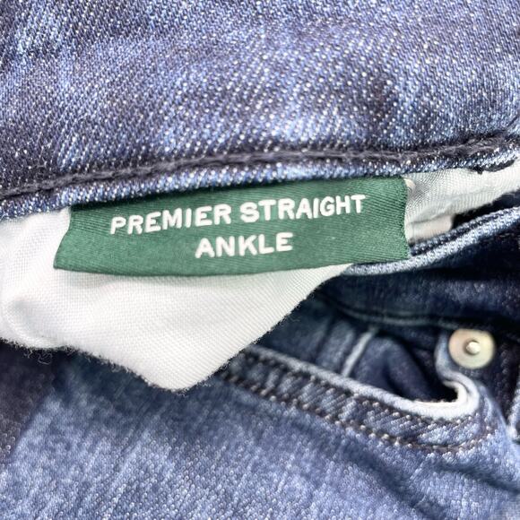 LAUREN Ralph Lauren Womens 8P Jeans Premier Straight Ankle Tuxedo Stripe Fray - Picture 9 of 10